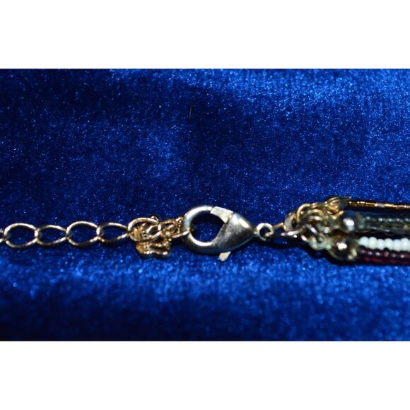 Premier Designs Multi Strand Necklace Brown White Beaded Jewelry - Picture 3 of 4